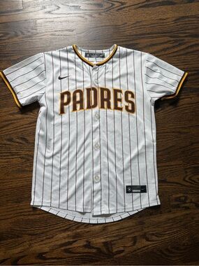 Nike Padres White Pinstripe Baseball Jersey (Tatis Jr #23)